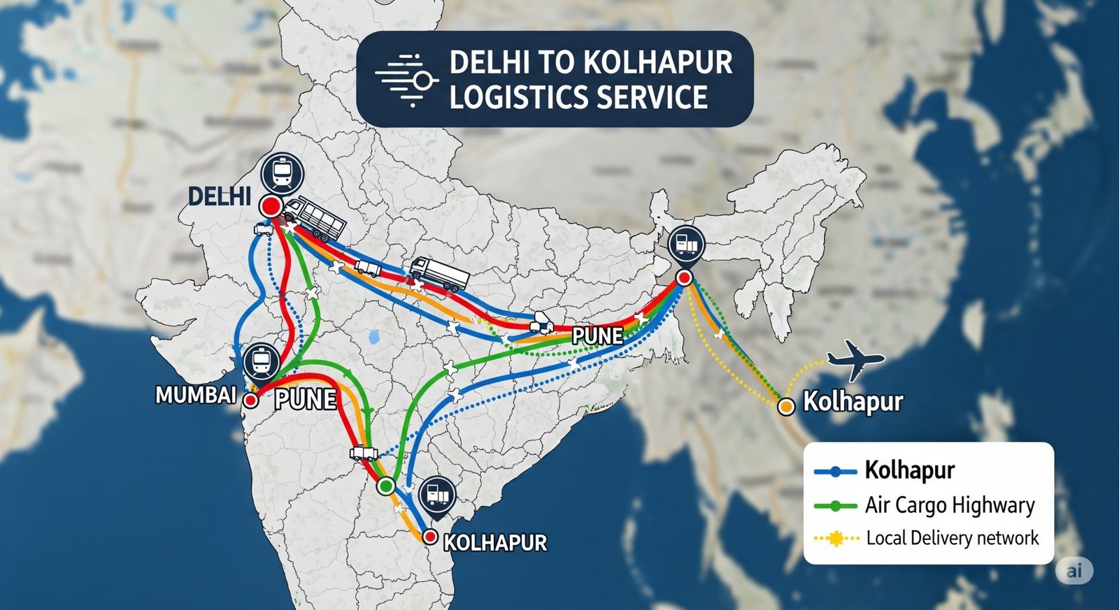 Delhi to Kolhapur Logistics Service