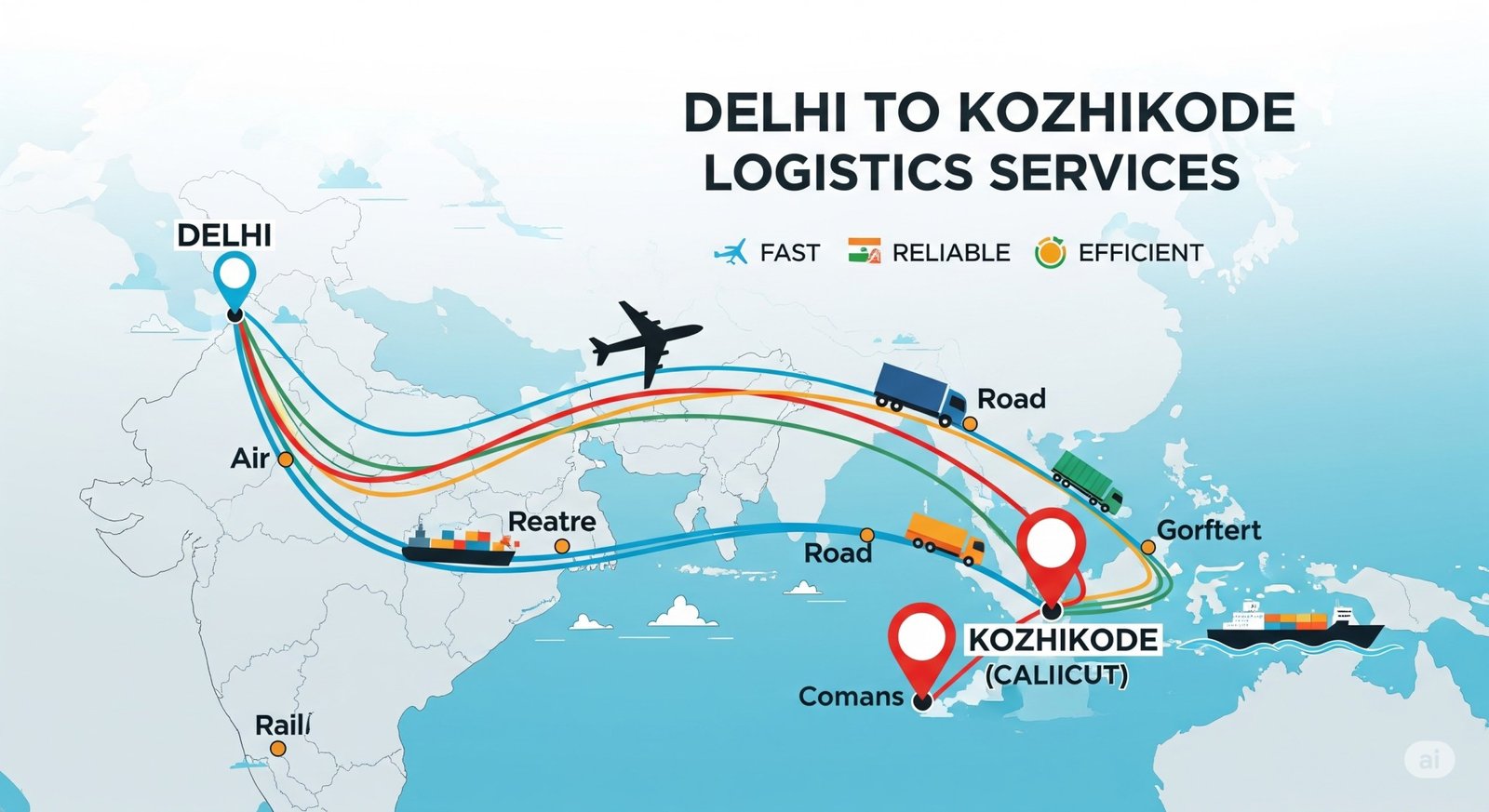 Delhi to Kozhikode Logistics Services