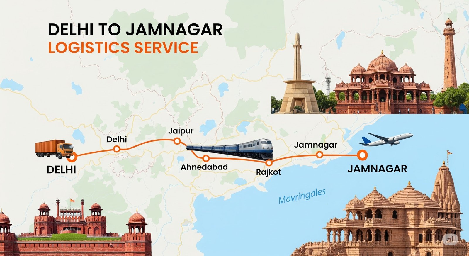 Delhi to Jamnagar Logistics Service – Reliable and Affordable Cargo Transport
